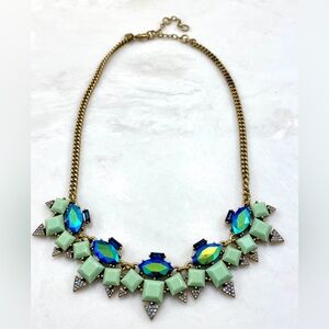J. Crew Gold and Blue Statement Necklace